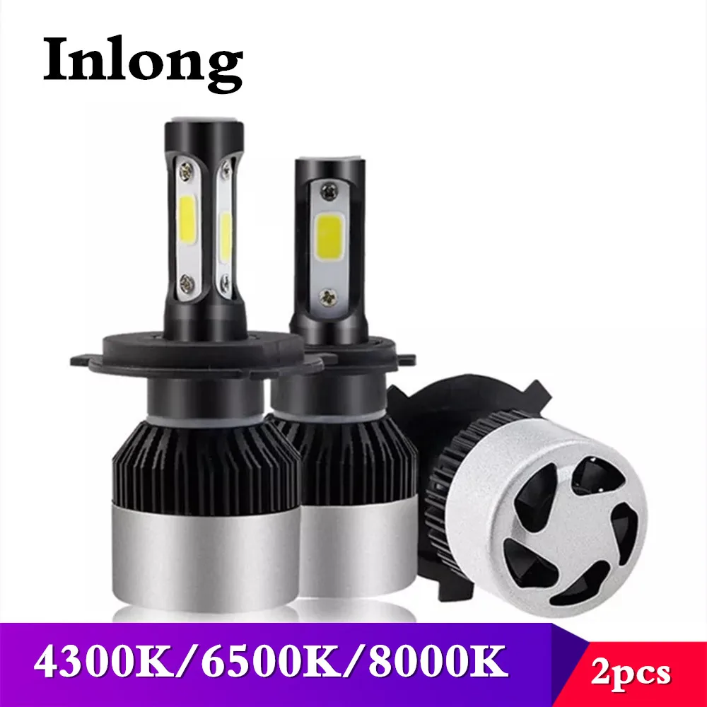 

INLONG 2Pcs LED With COB H7 12000LM 72W Super Bright H1 H4 H9 H11 9005 HB3 9006 HB4 H8 Car Headlight Bulbs 6500K Fog Lights 12V