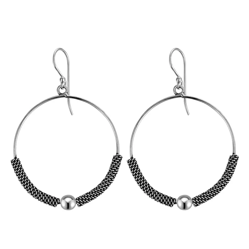 

VOJEFEN 925 Sterling Silver Hoop Drop Dangle Earrings Circle Endless Fishhook Earrings for Women Girls Sensitive Ears
