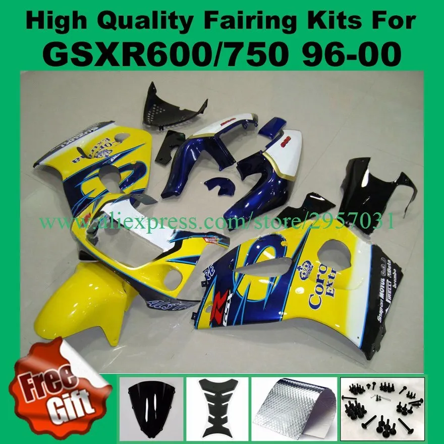 9 подарки обтекатели для Suzuki GSXR600 GSXR750 1996-2000 GSXR 600 750 96 97 98 99 00 комплект обтекателей