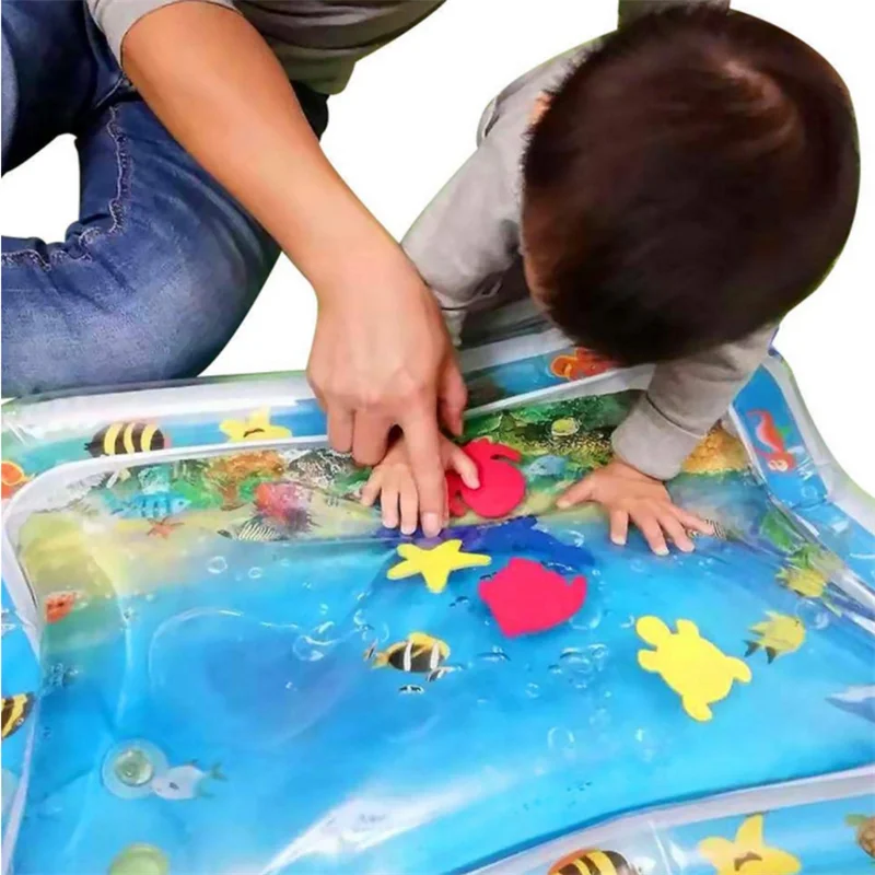 Hot Sales Baby Kids Water Play Mat Inflatable PVC Infant Tummy Time Playmat Toddler for Baby Fun Activity Play Center Dropship