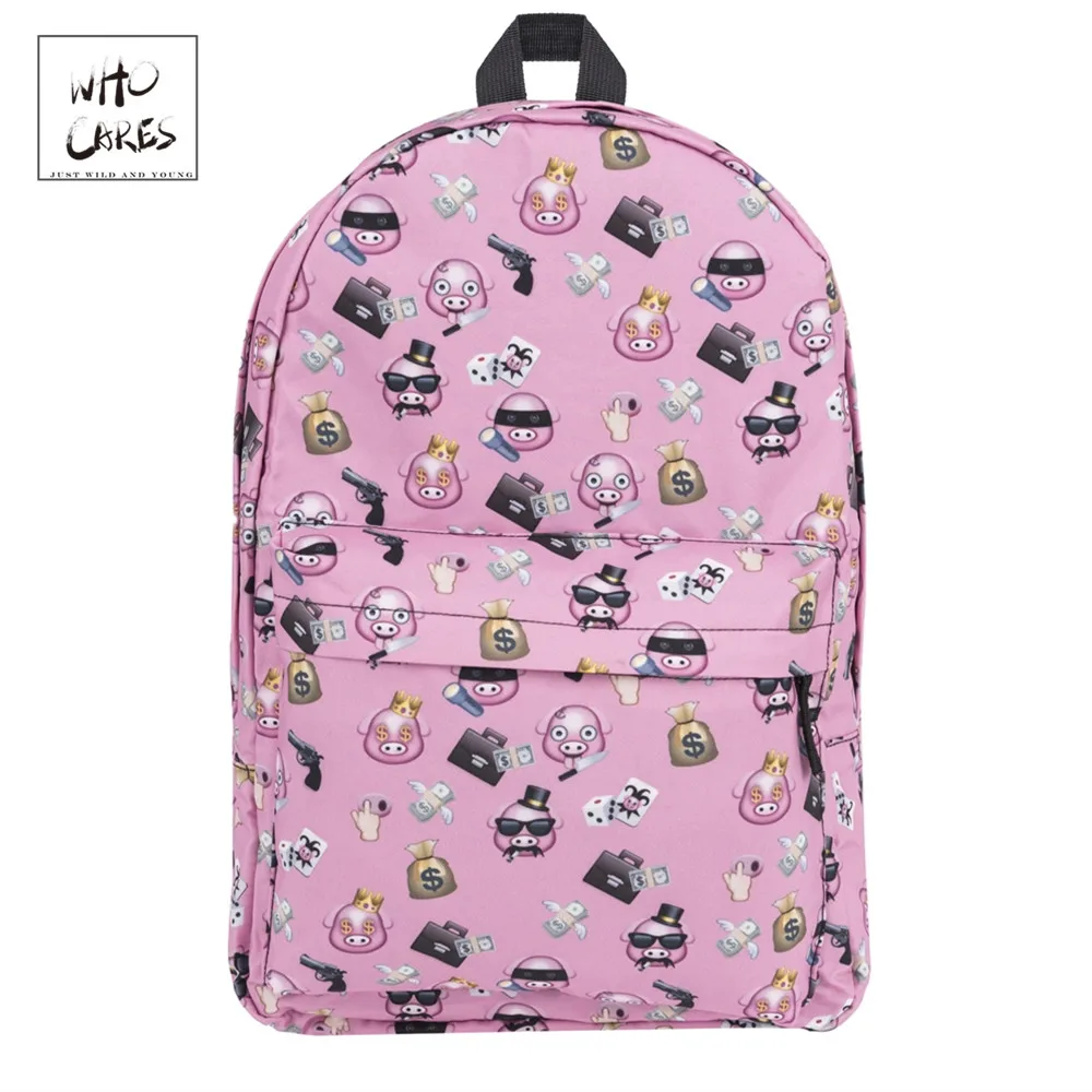 

Pink Monopoly Simple Backpack Mochilas Mujer 2018 Who Cares Travel School Bags For Teenagers Sac a Dos Canvas Backpacks