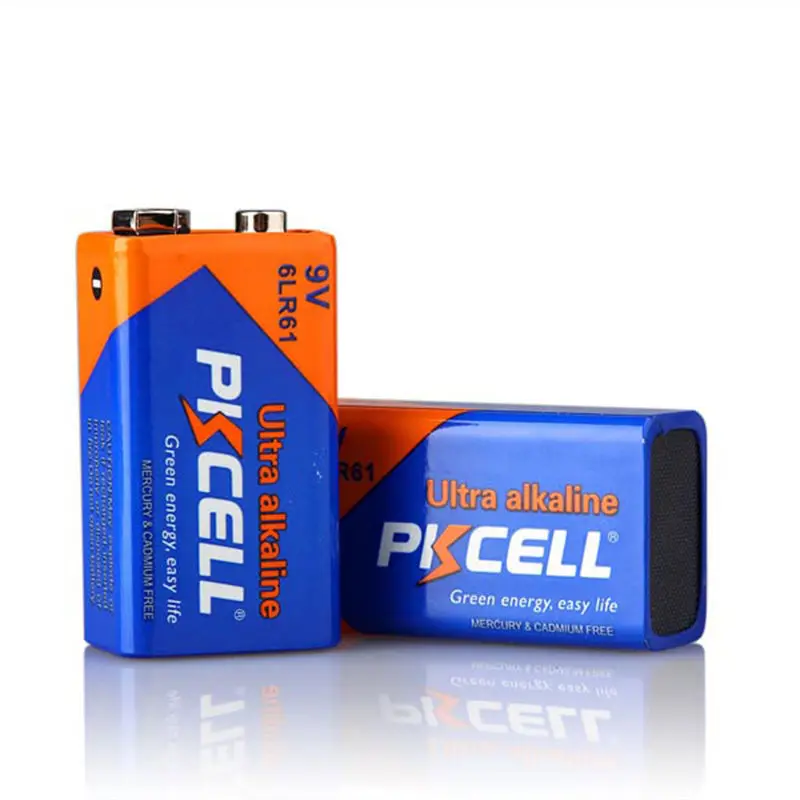 

PKCELL 1pcs 6LR61 9V Batteries 1604A MN1604 9Volt Alkaline Dry Battery Square alkaline battery for wireless microphone