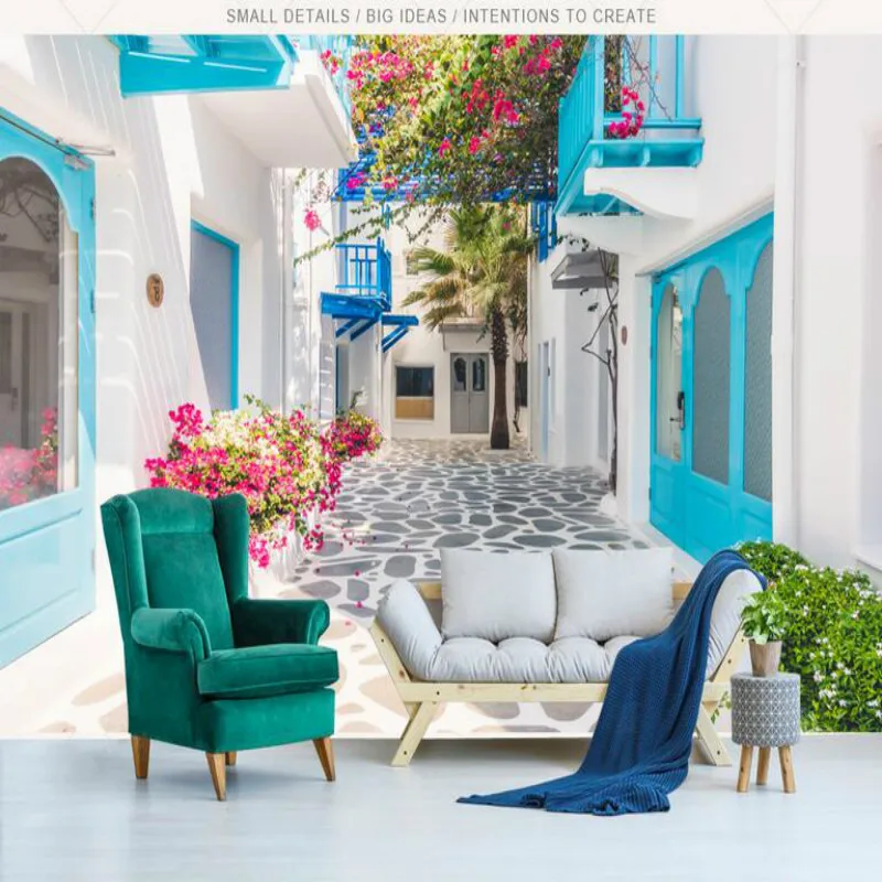 Greek Santorini Love Sea Modern TV Backdrop Wall Wallpaper Custom 3d Wall Paper Vintage Decorative Painting 3d Muarl Greek Santorini Love Sea Modern TV Backdrop Wall Wallpaper Custom 3d Wall Paper Vintage Decorative Painting 3d Muarl