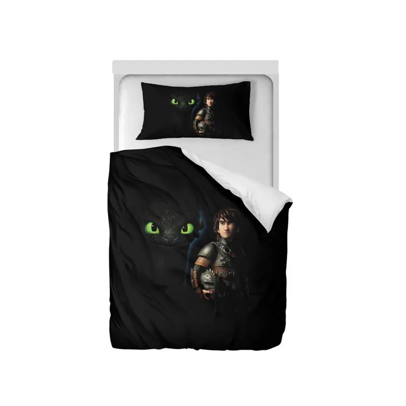 طقم سرير كيفية تدريب الخاص بك التنين 3D الطباعة أغطية لحاف واحد التوأم حجم ديكور غرفة نوم المراهقين الاطفال الأطفال السرير 2 قطعة