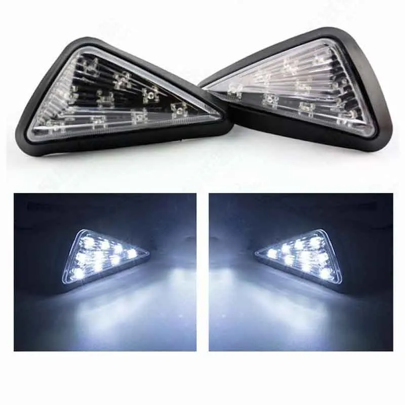 Triangle Flush LED Motorcycle Turn Signals Blinkers Indicator Lights 1 Pair (White) |