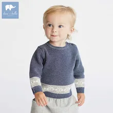 DB6217 нижнее белье в стиле бренда dave bella, осенняя футболка для новорожденных Детская осенняя одежда для маленьких мальчиков, модный свитер, пуловер Дети младшего возраста вязаный свитер Топы для малышей