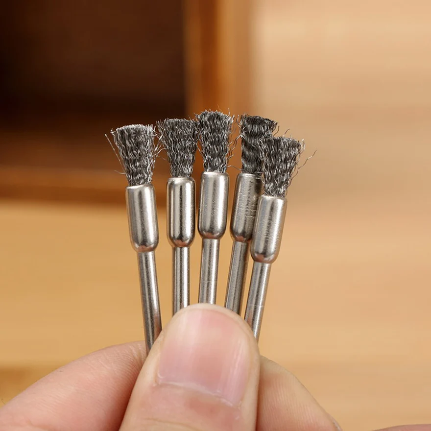 5Pcs 5mm Steel Wire Brushes dremel accessories for rotary tools