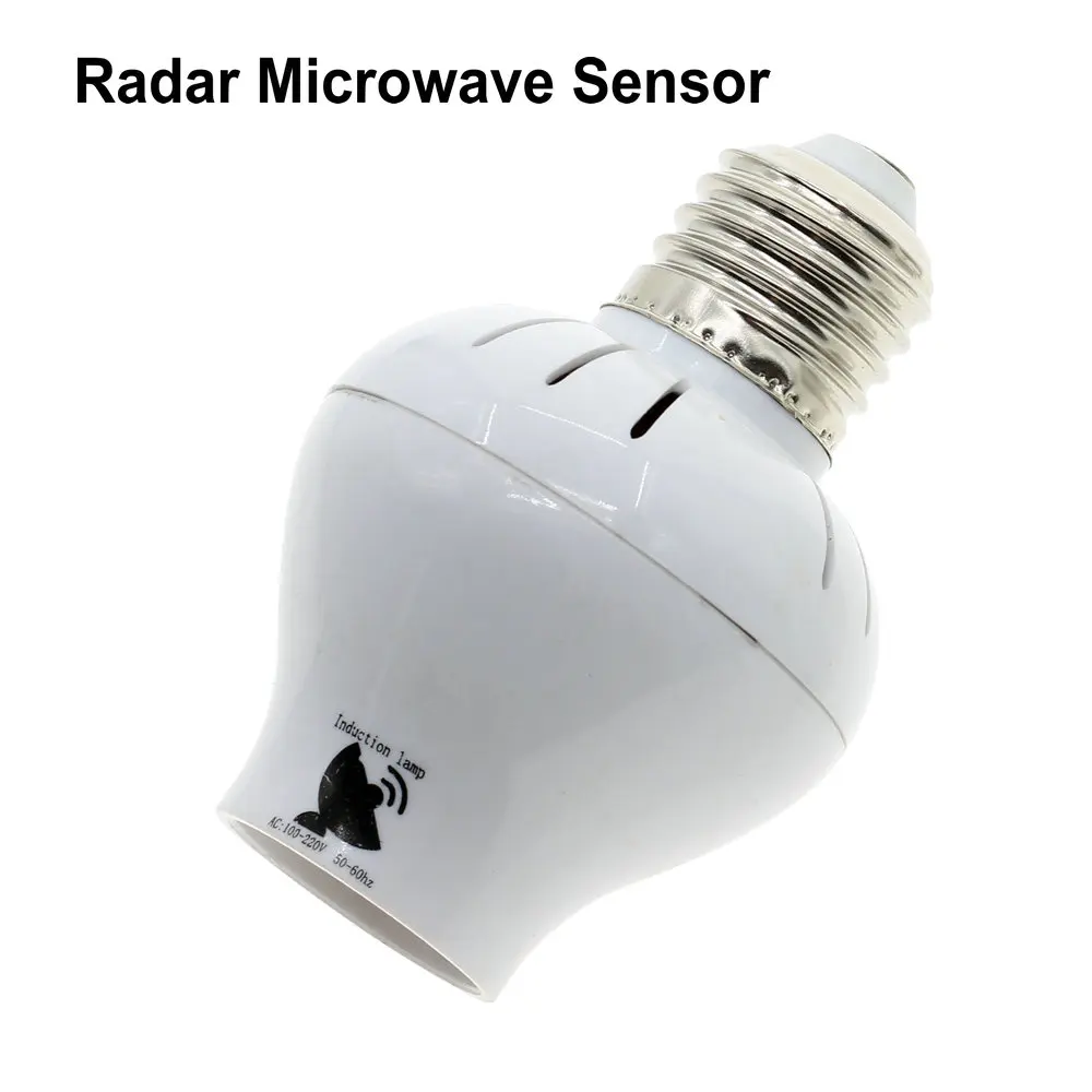 E27 светодиодный держатель лампы PIR датчик движения/радиолокационный свч датчик светильник переключатель управления 110 V-240 V - Цвет: Radar