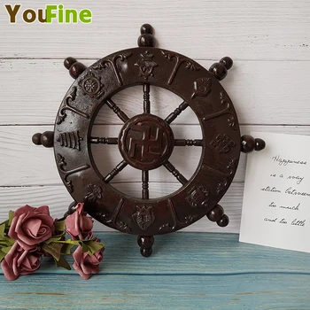 

Bronze Eight Treasure Rudder Vintage Wall Hanging Cafe Bookstore Hotel Decoration Decoration Crafts