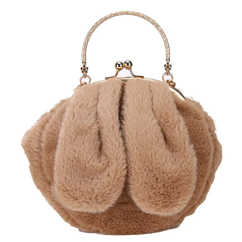 

Women 2018 Autumn New Plush Bag Chain Shoulder Messenger Bag Winter Portable Fur Bag Fashion Female Cross Body Shoulder Bag Ins