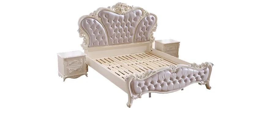 Muebles Para Casa Top Fashion Direct Selling King Antique No Genuine Leather Soft Bed Bedroom Furniture 2016 Carved Bed French