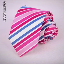 VAGUELETTE полосатый роскошный мужской шелковый галстук 7 см Cravate Lux Pour Homme тощий розовый мужской галстук 145*7*3,5 см