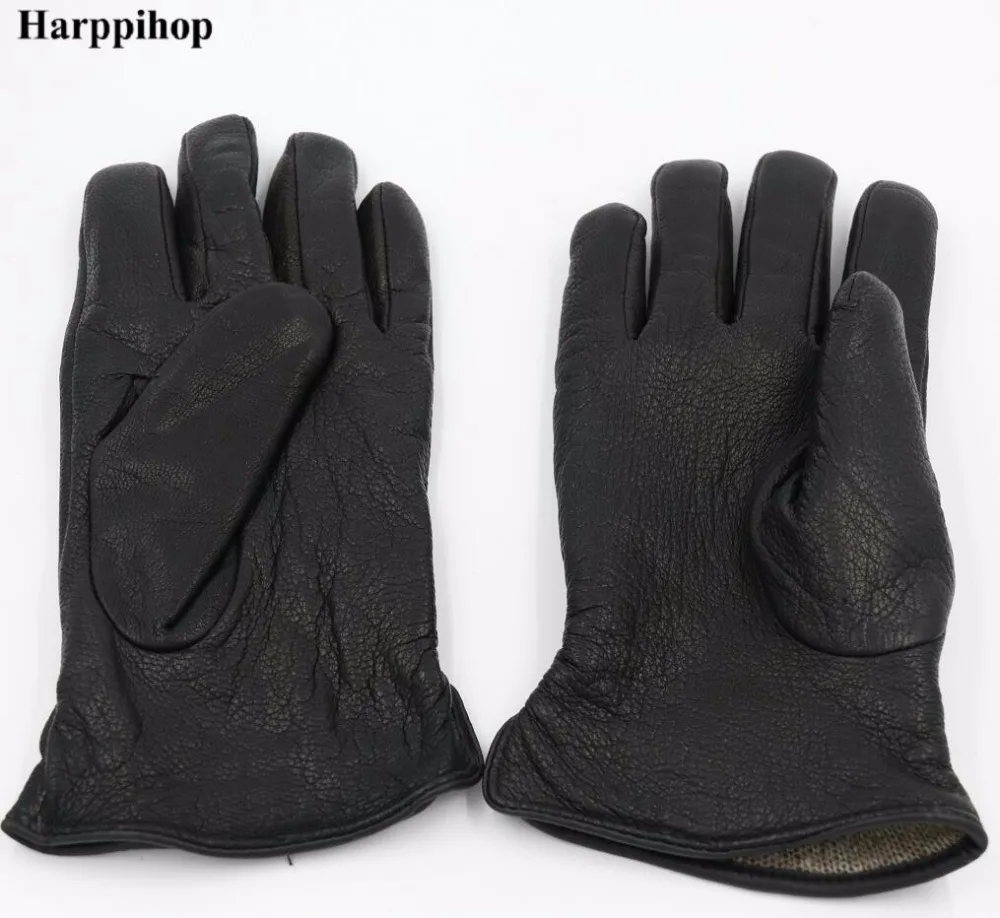 Зимние мужские перчатки из натуральной кожи новые брендовые перчатки Модные теплые черные перчатки из козьей кожи Варежки