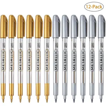 

Metallic Marker Pens 12-Pack Metallic Calligraphy Paint Pens
