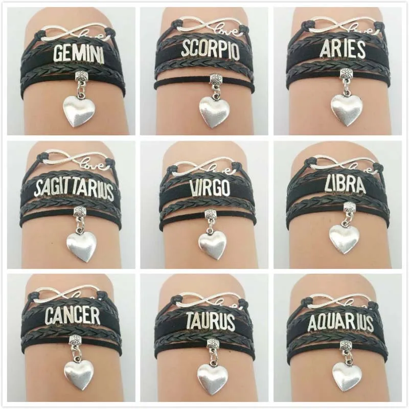 GVUSMIL Infinity 12 Constellation Bracelet Aries Cancer Etc. Zodiac
