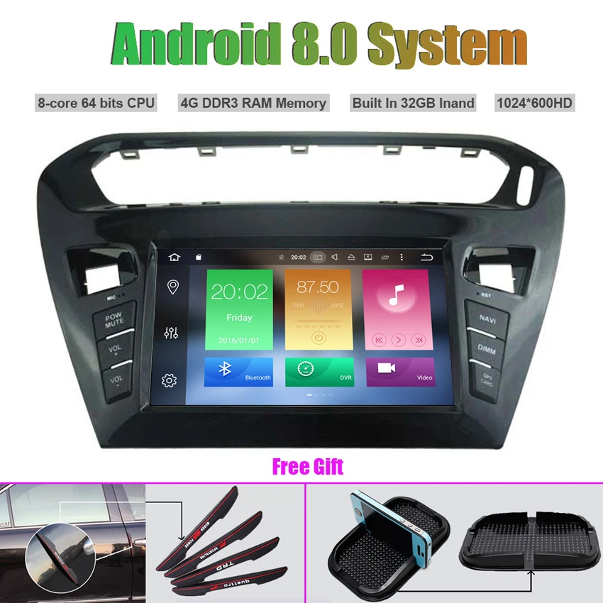 Octa Core Android 8 0 CAR DVD Player for CITROEN ELYSEE 301 2012 Auto RADIO STEREO