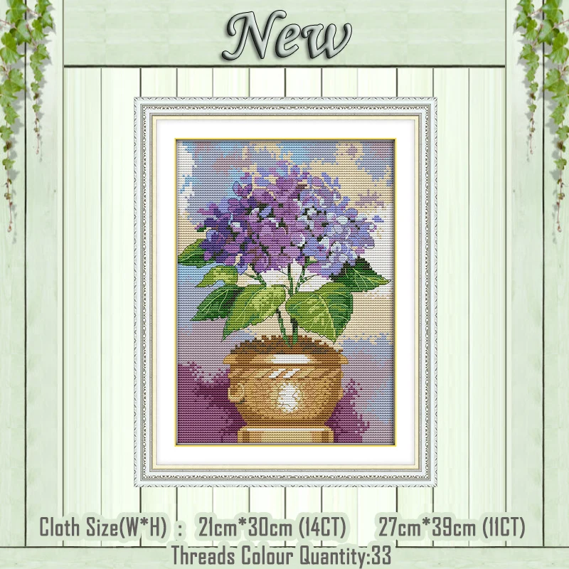 

Purple floret diy painting flower counted print on the canvas DMC 11CT 14CT kits Chinese Cross Stitch embroidery needlework Sets