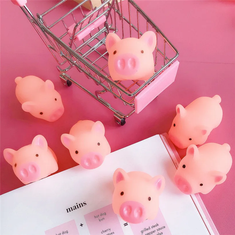

New 5 Piece/Set Cartoon Pink Pig Animal Chew Sound Play Pig Toy Squeaker Squeaky Funny Toy Tricky Toys Reduced Pressure Toy