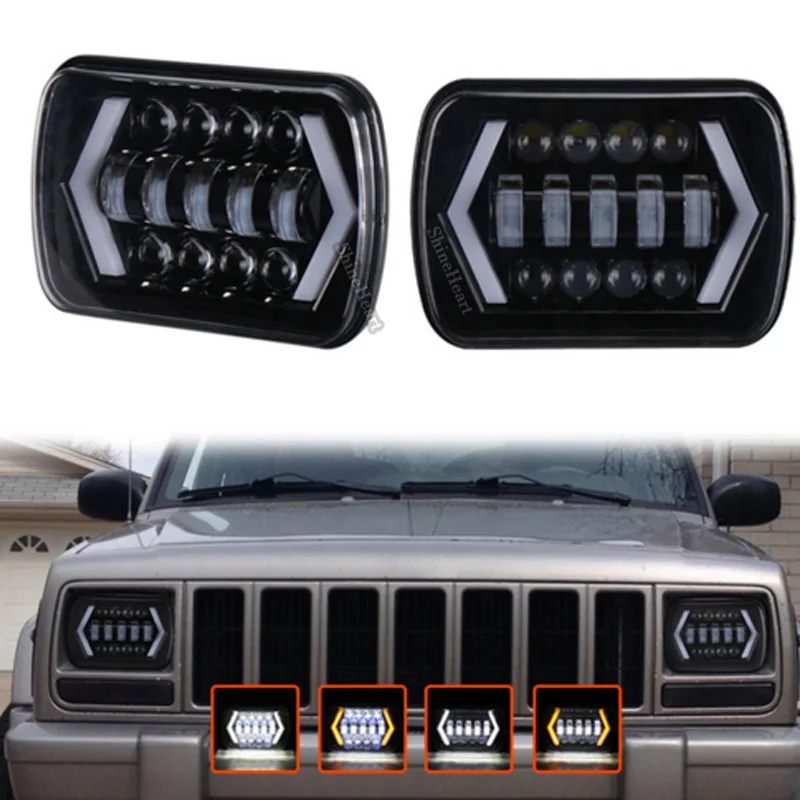 2018 wholesale 2Pcs New 5X7inch 6X7" Car Led Headlight 55W Square