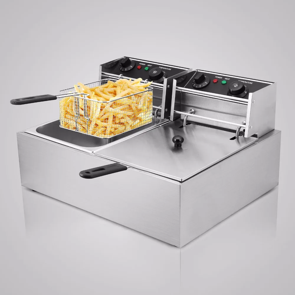 Deep Fryer Commercial Electric Fryer Deep Fat Chip Fryer 20 Litre Dual