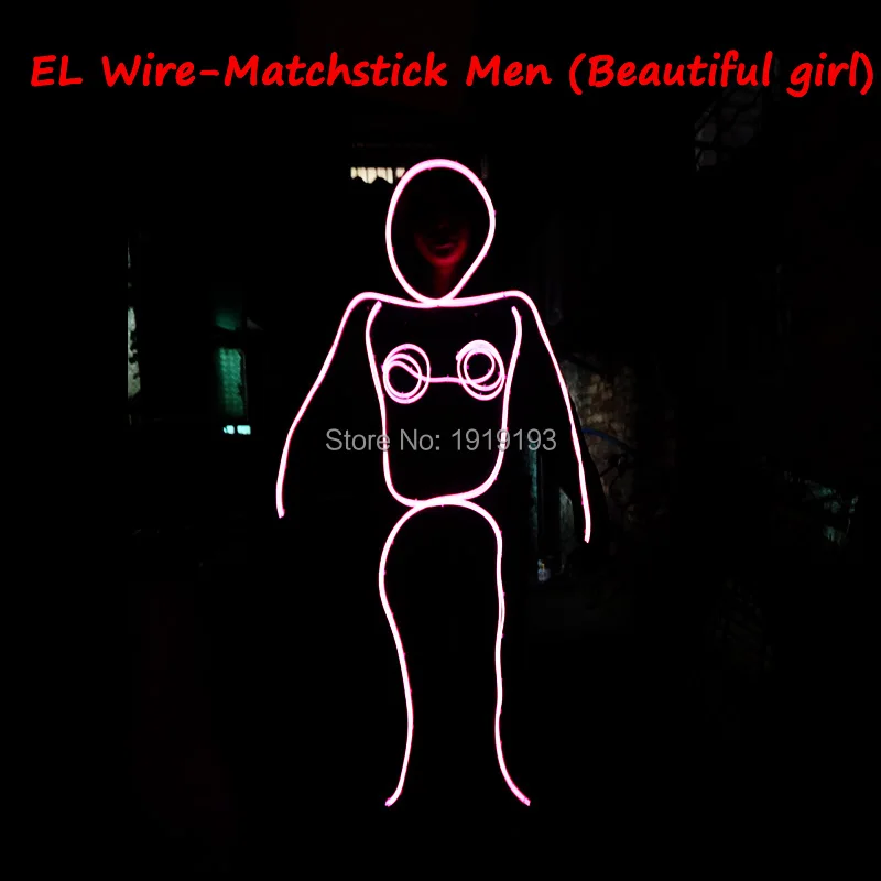 10 цветов выбор DIY Стиль спички красота светодиодный танцевальный костюм EL wire праздничное освещение одежда для вечерние украшения