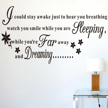 

New Design High Quality "Sleeping & Dreaming" PVC Removable Wall Sticker Decor Witness your Growth For bedroom living Rooms