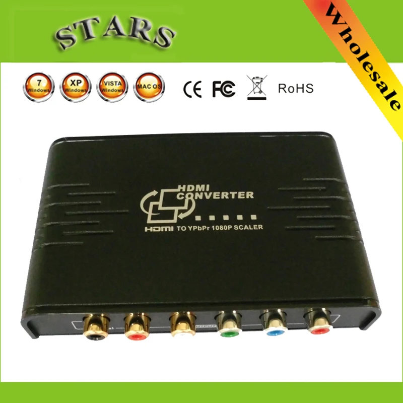 HDMI to 1080P Component Video YPbPr Scaler Converter Supporting Coaxial Audio Output Convert HDMI Input into Analog YPbPr Video