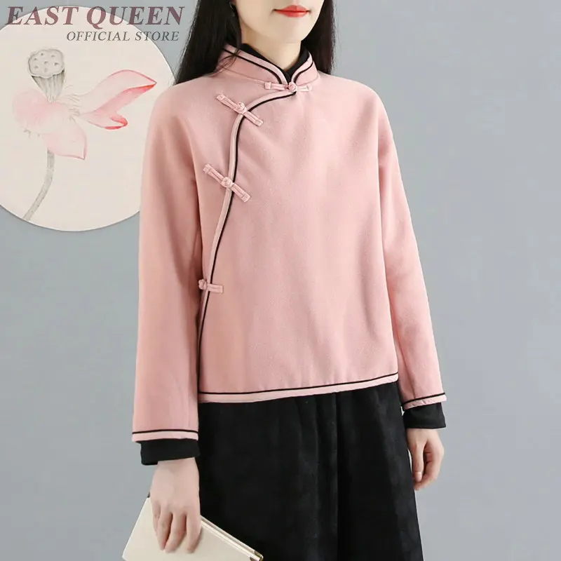 

Traditional chinese blouse shirt tops for women mandarin collar oriental linen shirt blouse female cheongsam top AA4158