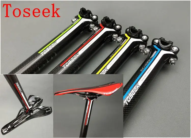 TOSEEK Full Carbon Fiber MTB Road Bike Seatpost Seat Post Tube 27.2//30.8//31.6mm