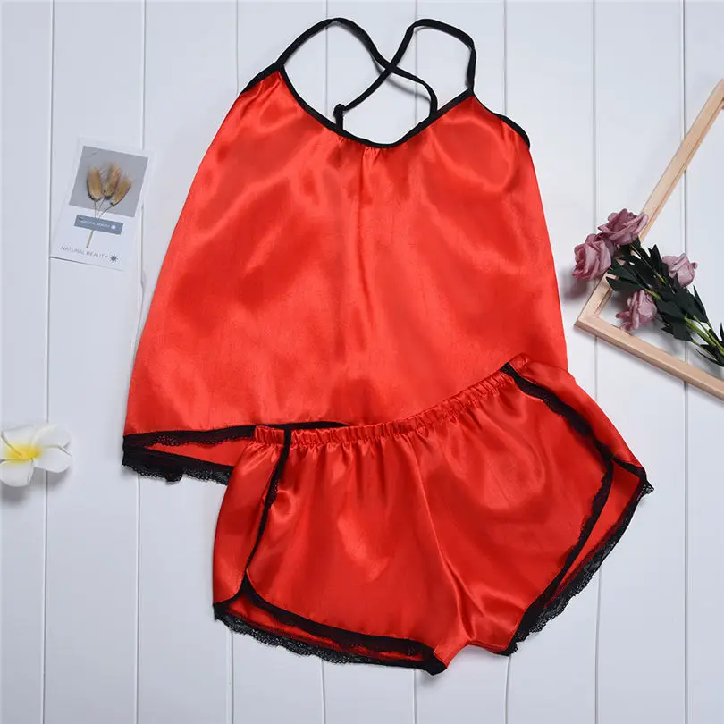 New Women's Satin Sleepwear Women Elegant Ladies Passion Casual Daily Nightwear Sexy Lingerie Babydoll G-string Dress #4F10 (5)