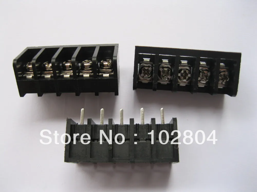 

12 Pcs 5way/pin Pitch 8.25mm Barrier Type Black Color Screw Terminal Block Connector DC39B HOT Sale HIGH Quality