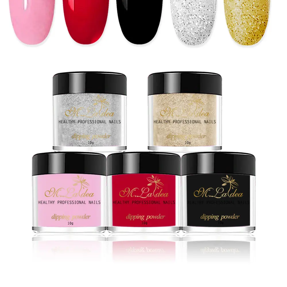 

m.ladea nail Dipping Powder Gradient French Nail Natural Color Holographic Glitter Without Lamp Cure Nail Art Decorations 10g