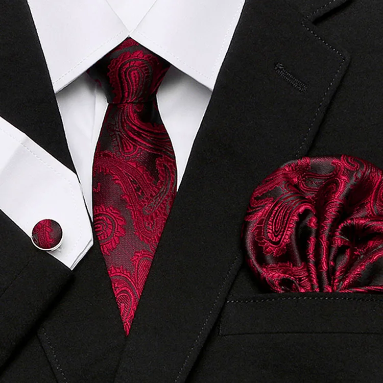 Подарочная коробка персонализированное Для мужчин s Галстуки носовой платок Запонки Наборы Галстуки 7 см точка галстуки полосатый галстук