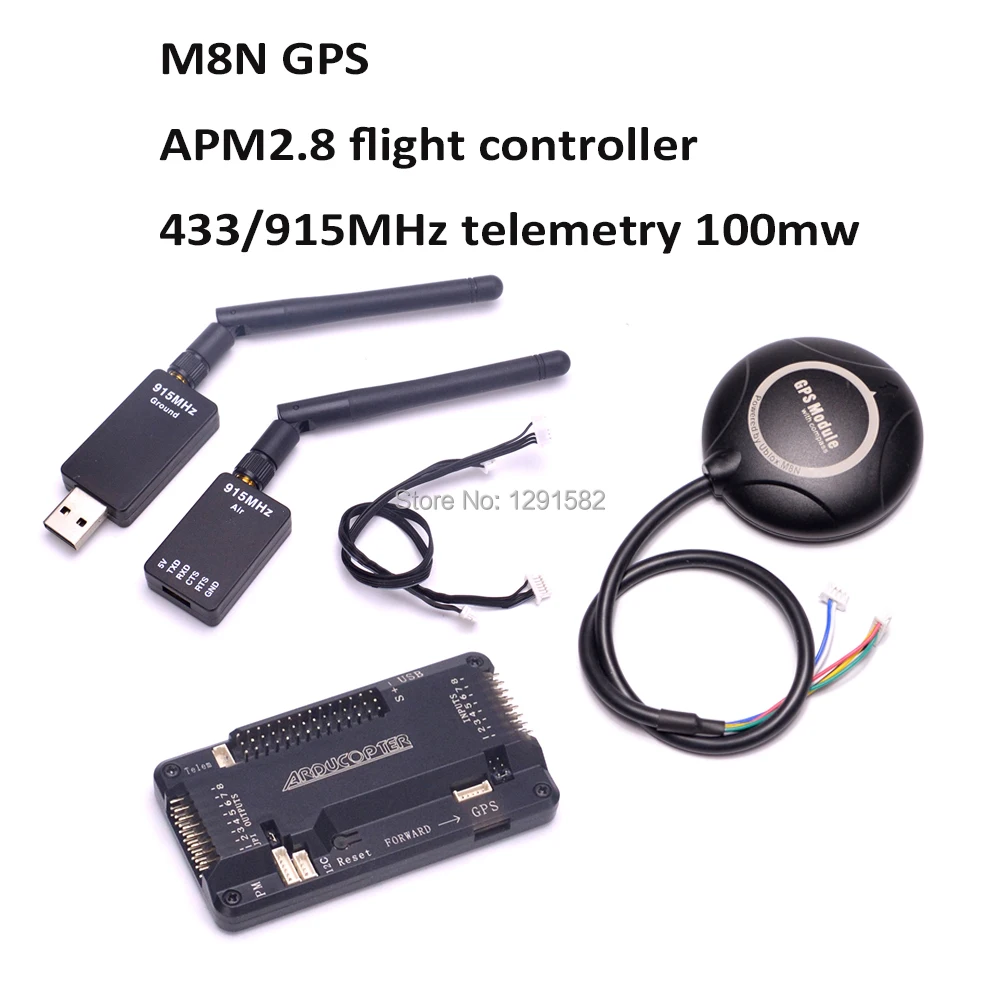 

APM2.8 APM 2.8 Flight Controller Board side pin + M8N GPS + 433Mhz / 915 Mhz 433 915 telemetry For RC F450 500mm Quadcoper