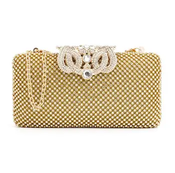 

Luxury Rhinestone Silver Gold Crystal Evening Clutch Bags Women Chain Purse Wedding Party bags should handbag