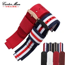 22*15mm Hot vender relógio cinta de nylon Zulu pulseira 8 tipos de cores para a nato nylon com aço inoxidável anéis de correia