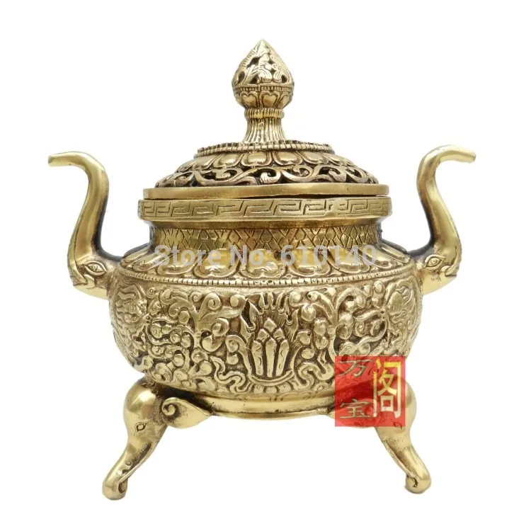 

Copper incense burner like elephant nose Vaporizer Buddhist supplies feng shui