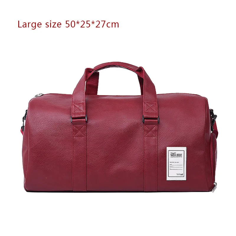 Модная Мужская и Женская дорожная сумка, чемодан, водонепроницаемый чемодан, вещевой мешок, Большая вместительная сумка, повседневная сумка из искусственной кожи - Цвет: Red