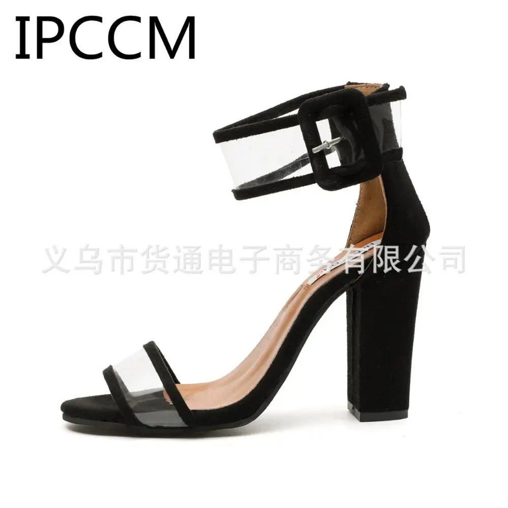 

IPCCM Summer New Large Size Ladies Thick With Fashion Sandals Breathable Wear-resistant Non-slip Fashion Buckle