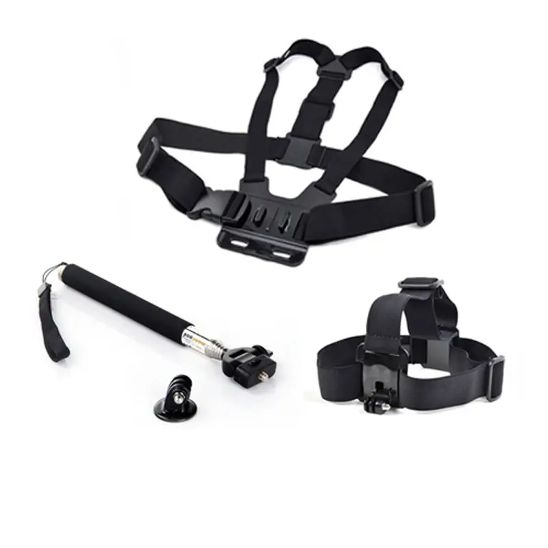 

3in1 Harness Chest Head Mount Monopod Pole For GoPro Hero 2 3 4 5 Camera XIAOMI YI H9 SJ4000