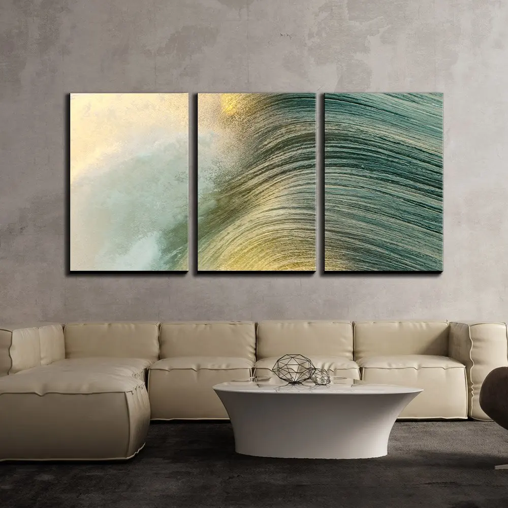 Панно из 3 частей искусство крупным планом морской волны Современный домашний