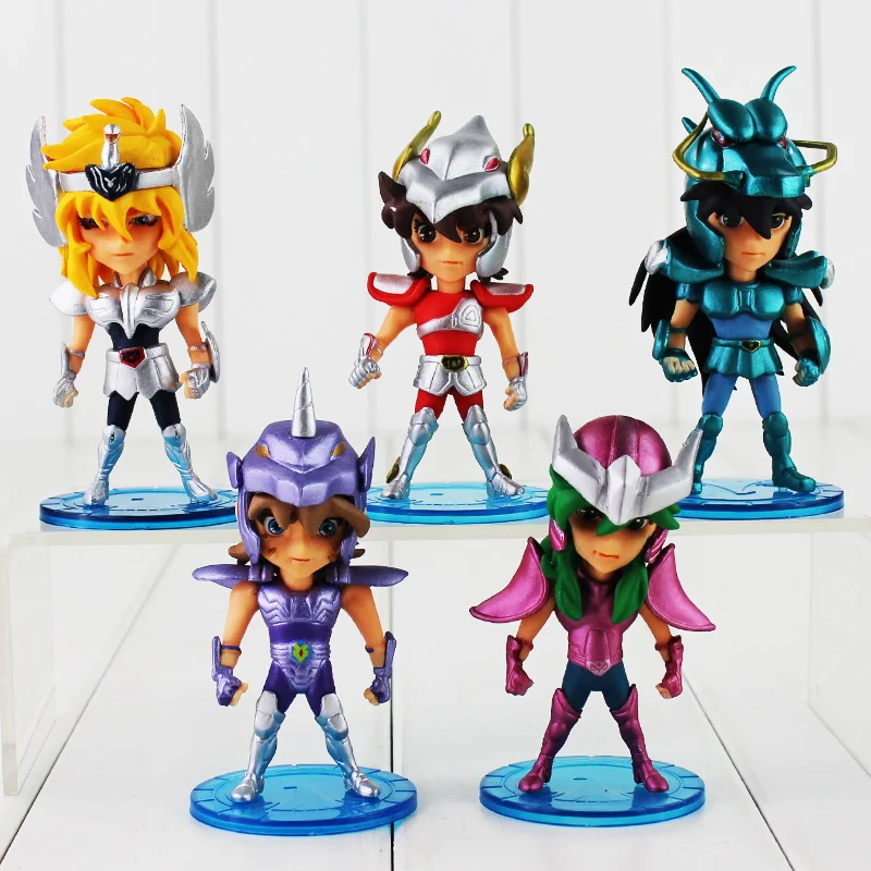 5pcs Saint Seiya Q Version Action Figure Collection Model For Kids Toys Gift 