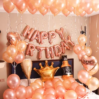 

Adult Happy Birthday Balloons 12inch Latex Helium Balloon Number 18 20 25 30th Rose Gold Birthday Party Decorations Supplies
