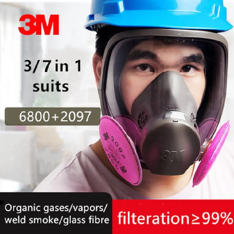 Натуральная 3M 6800 спрей сварной противогаз костюмы защитные кислотные газов органических паров Устойчив химической Промышленной Пыли Респиратор