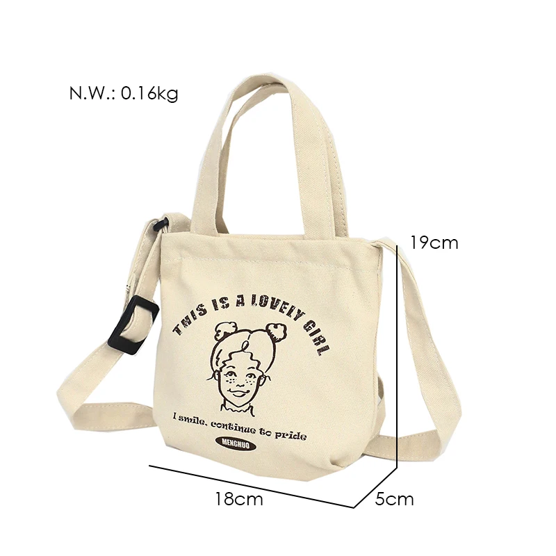 Menghuo 2018 New Canvas Casual Korean Shoulder Tote Bag Mini Single Messenger Crossbody Bags Women Bucket Female Bag Cute girlsG11A6911
