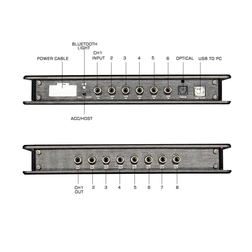 PUZU чистый цифровой процессор сигнала 6ch RCA в 8CH out Car DSP 31band EQ Настройка поддержка