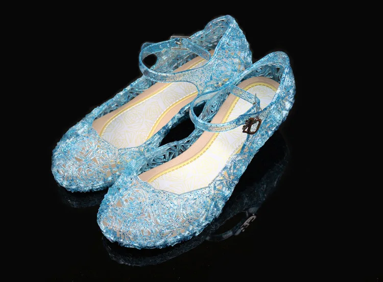 Новое поступление; летние сандалии для девочек; детские тапочки; Танцевальная обувь; детская обувь принцессы с кристаллами; обувь на плоской подошве с изображением Анны и Эльзы