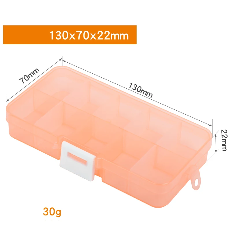 Envío gratis 1 pieza de caja de componentes de lucha libre piezas de Color transparente Color plástico Mini caja 10 herramientas de rejilla