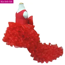 Высококачественное Выпускное Платье 8 класса платье с цветочным рисунком для девочек элегантный длинный хвост для детей от 2 до 12 лет