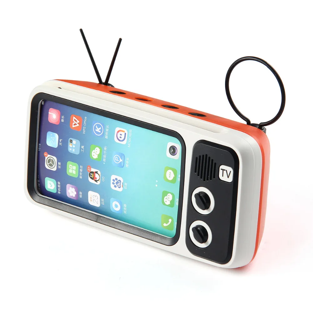 

ker Retro Mini TV Model FM Radio TF Card Support Audio Auxiliary Wireless Sound Hi-Fi Speaker